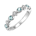 10Kt White Gold Diamond 1/20Ctw & Blue Topaz 1/6Ctw Ring