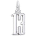 #13 Charm in Sterling Silver