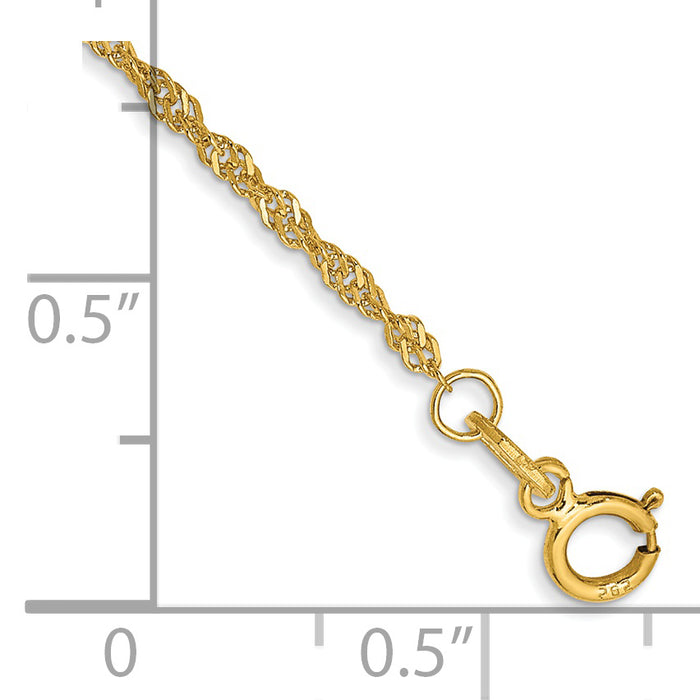 14k 1.4mm Singapore Chain