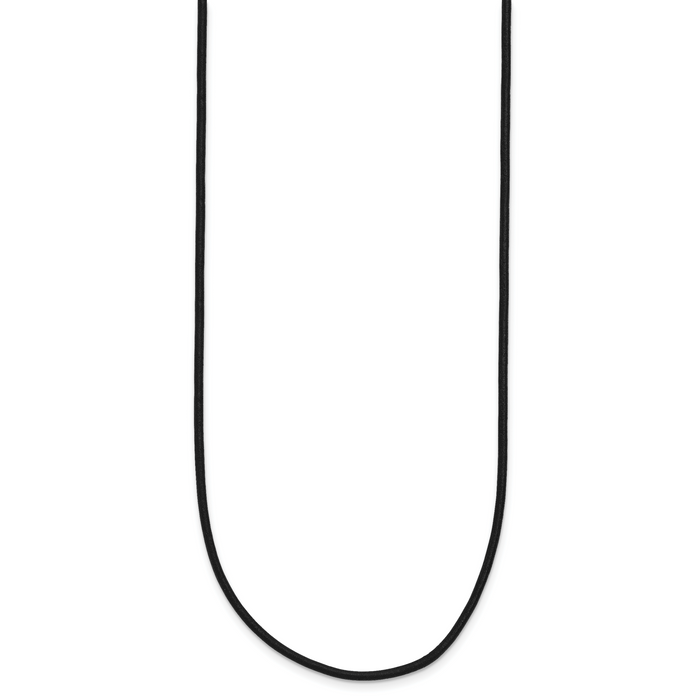 14k 1.5mm 18in Black Leather Cord Necklace