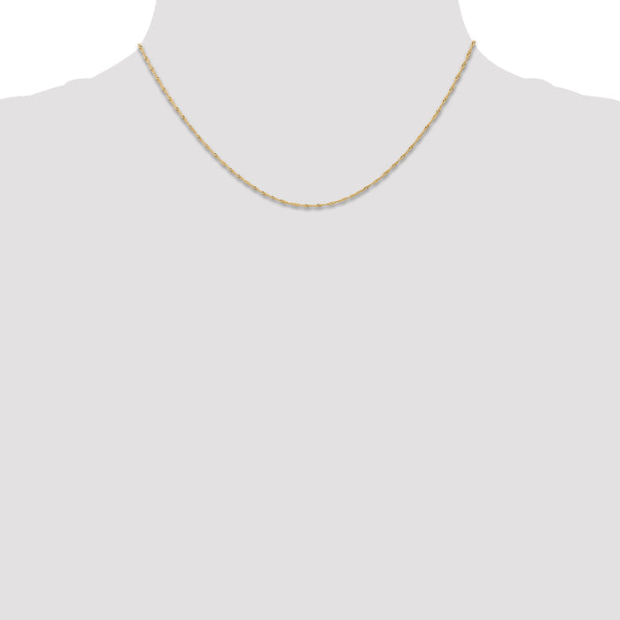 14k 1mm Carded Singapore Chain
