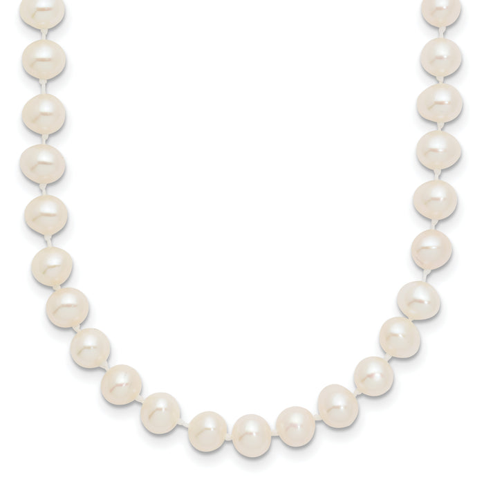 14k 5-6mm White Near Round Freshwater Cultured Pearl Necklace