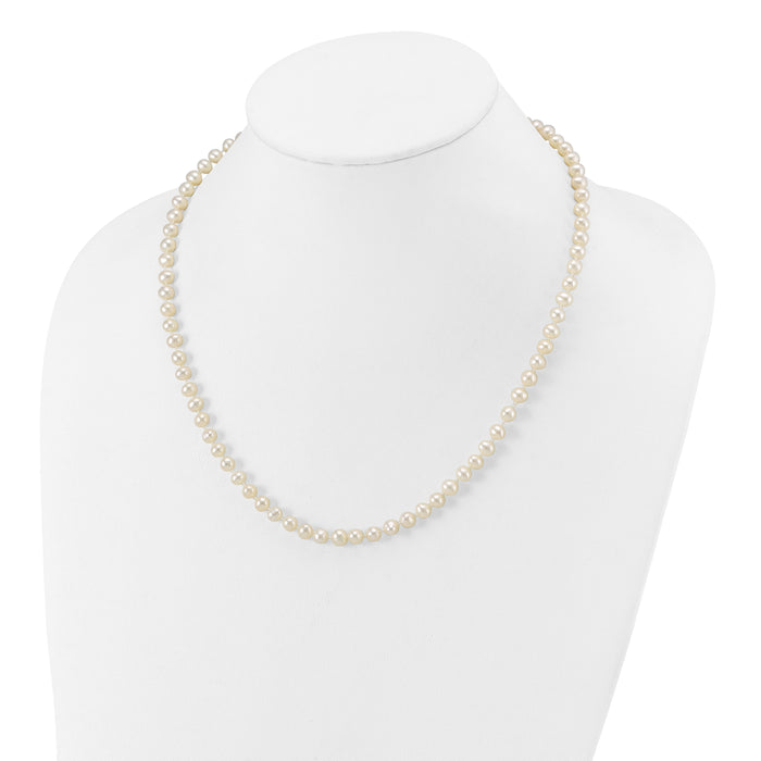 14k 5-6mm White Near Round Freshwater Cultured Pearl Necklace