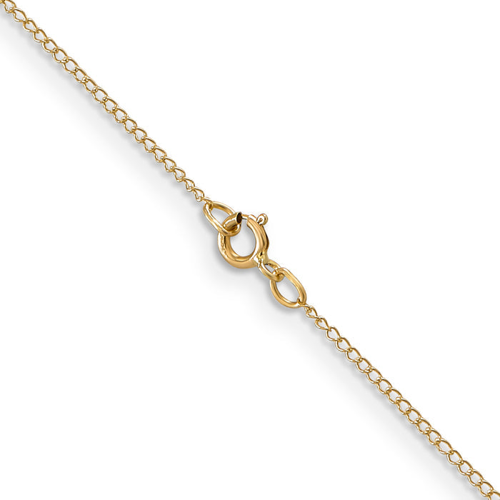 14k .5 mm Carded Curb Chain