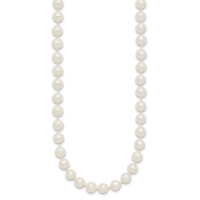 14k 6-7mm White Near Round Freshwater Cultured Pearl Necklace