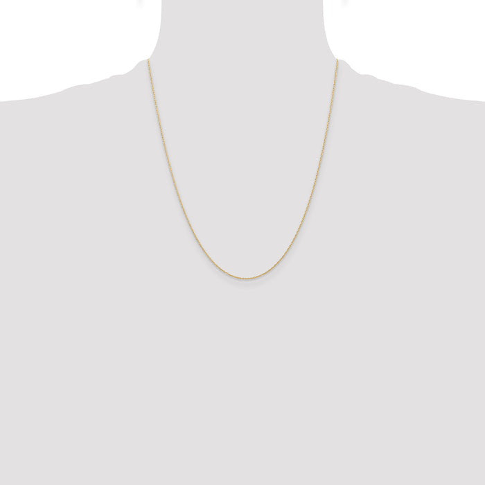 14k .6 mm Carded Cable Rope Chain