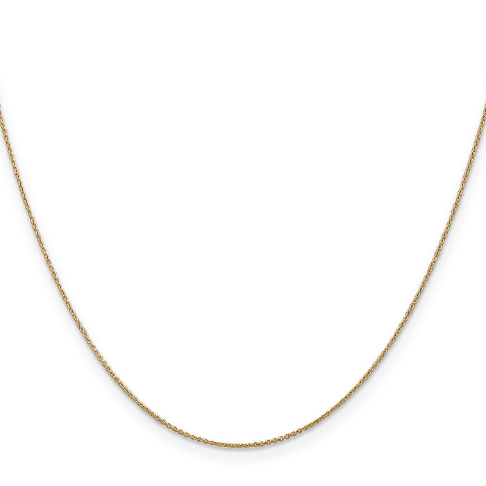 14k .75mm Round Open Link Cable Chain
