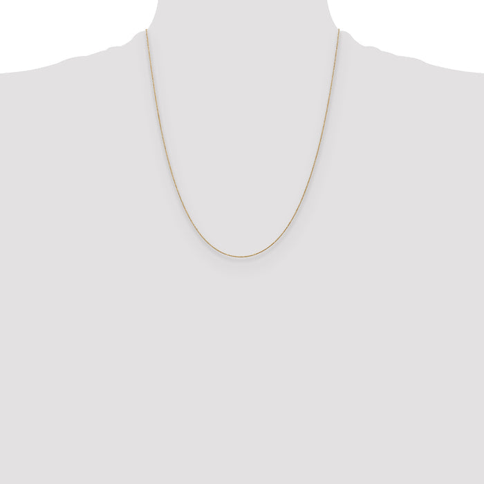 14k .75mm Round Open Link Cable Chain