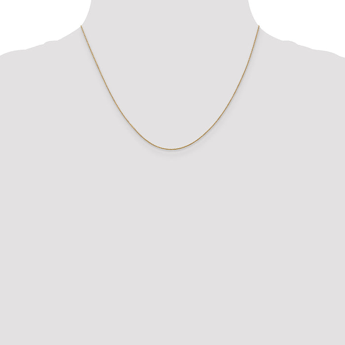 14k .75mm Round Open Link Cable Chain