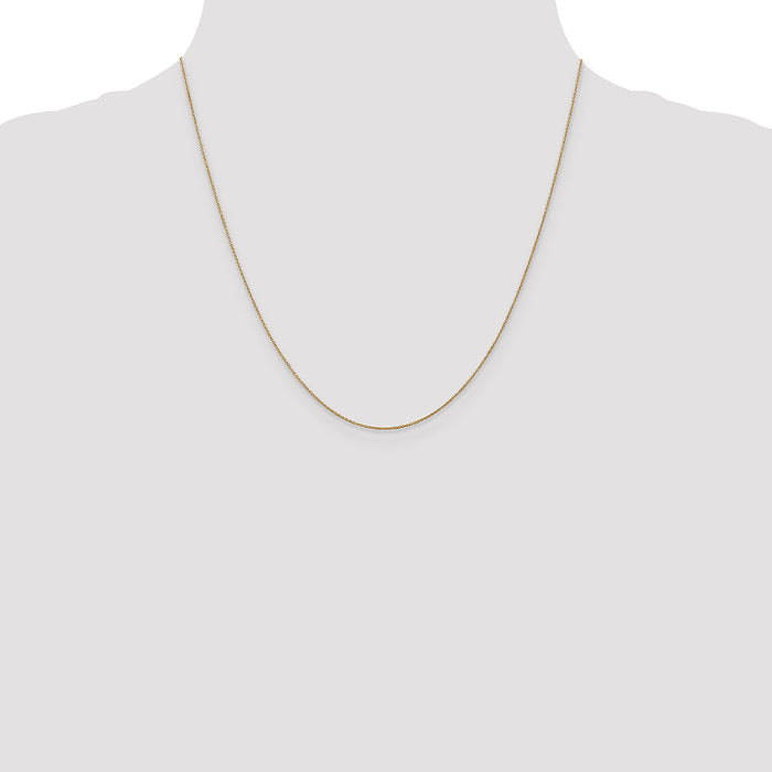 14k .75mm Round Open Link Cable Chain