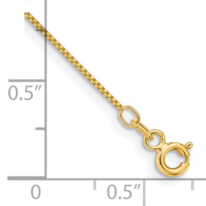14k .7mm Box with Spring Ring Clasp Chain Anklet