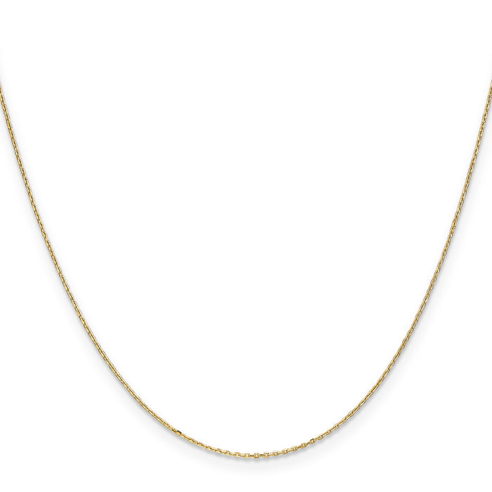 14k .8mm D/C Cable with Spring Ring Clasp Chain