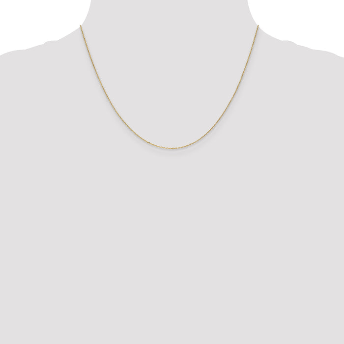 14k .8mm D/C Cable with Spring Ring Clasp Chain