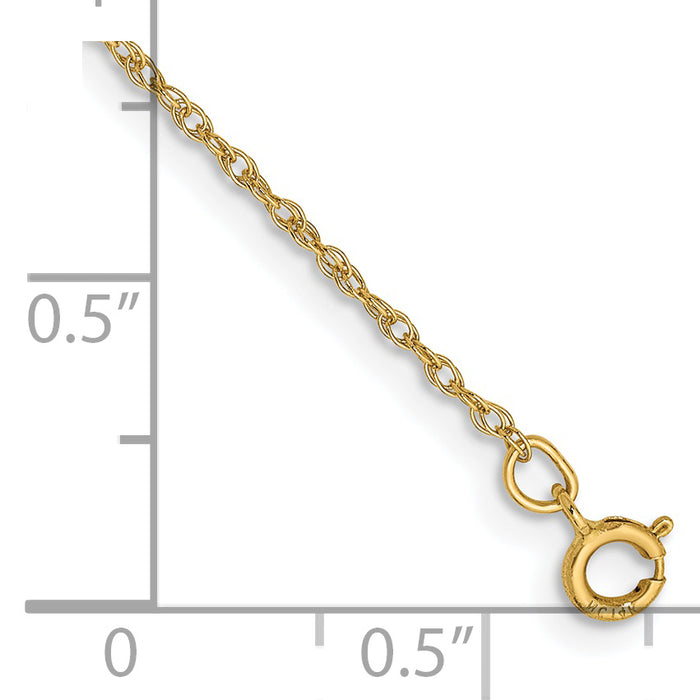 14k .8mm Light-Baby Rope Chain Anklet