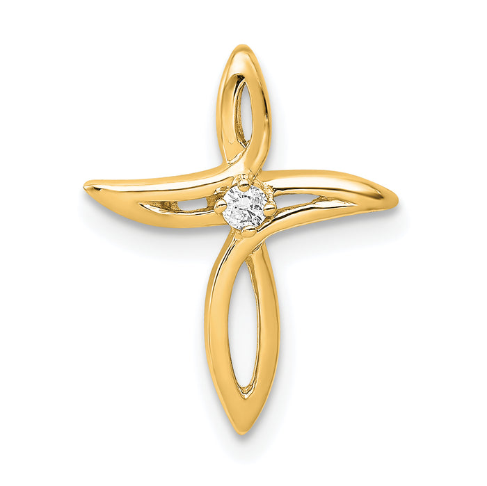 14k A Diamond Cross Pendant