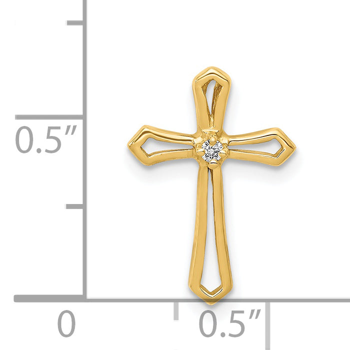14k AA Diamond Cross Pendant