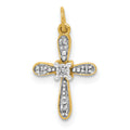 14k and Rhodium .03ct. Diamond Cross Charm