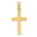 14k Beveled Cross Charm