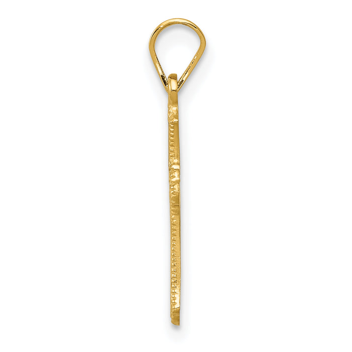 14k Budded Cross Charm