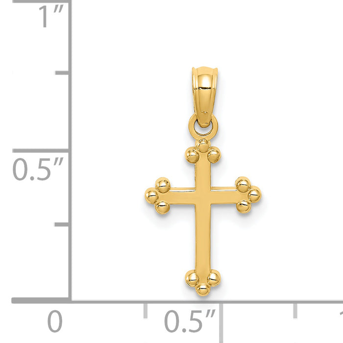 14k Budded Cross Charm