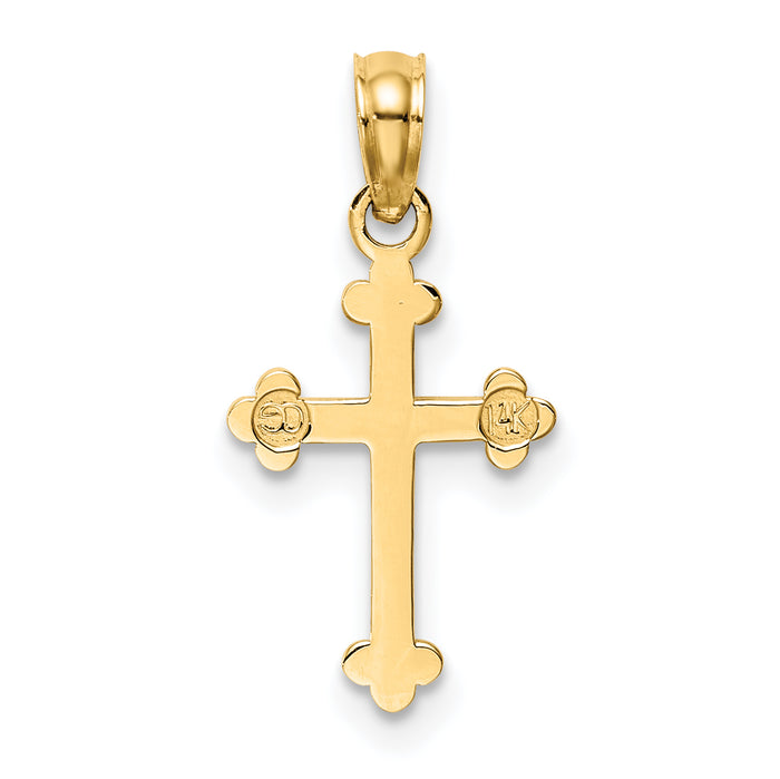14k Budded Cross Charm