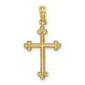 14K Cross W/ Spade Tip Edges Charm