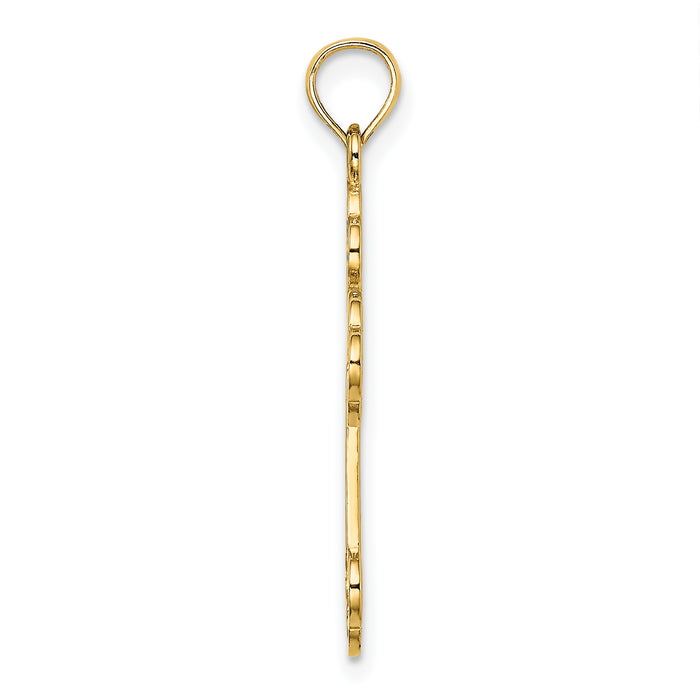 14K Cut-Out Design Cross Charm