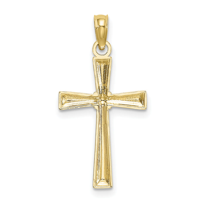 14K D/C and Textured Cross Charm