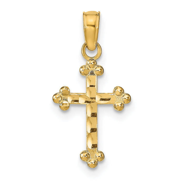 14k D/C Cross Pendant
