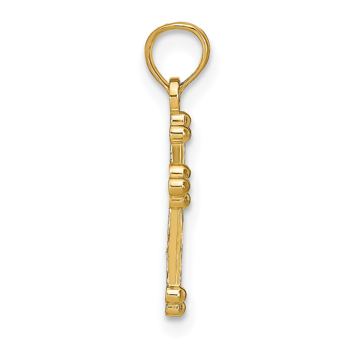 14k D/C Cross Pendant