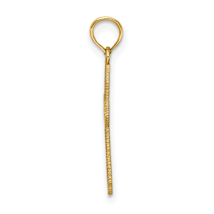 14K D/C w/ Beaded Edge Cross Charm