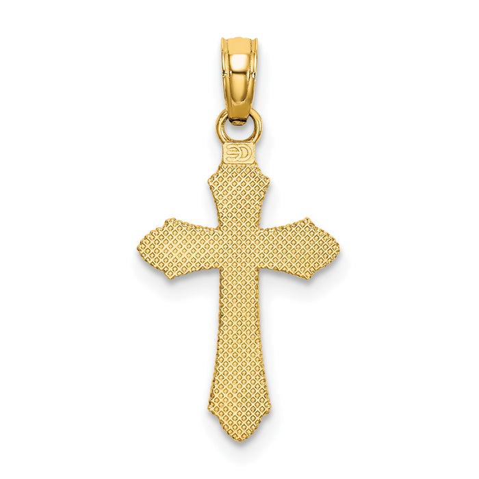 14K D/C w/ Beaded Edge Cross Charm