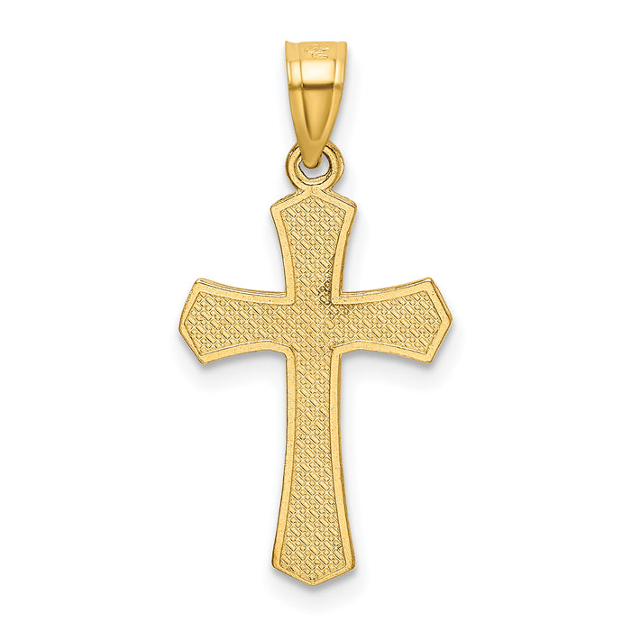 14k Diamond-cut Crucifix Pendant