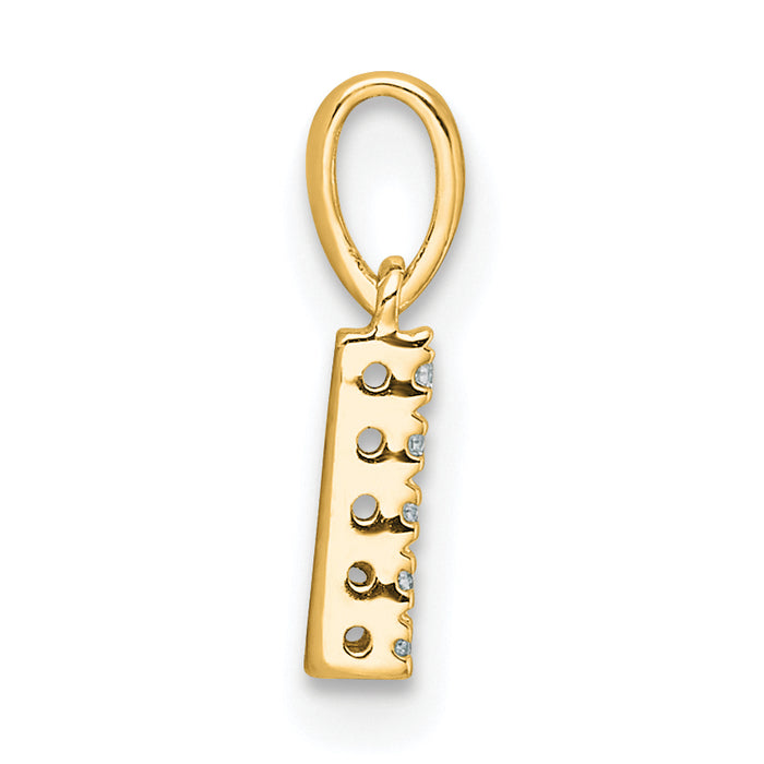 14K  Diamond Letter L Initial with Bail Pendant