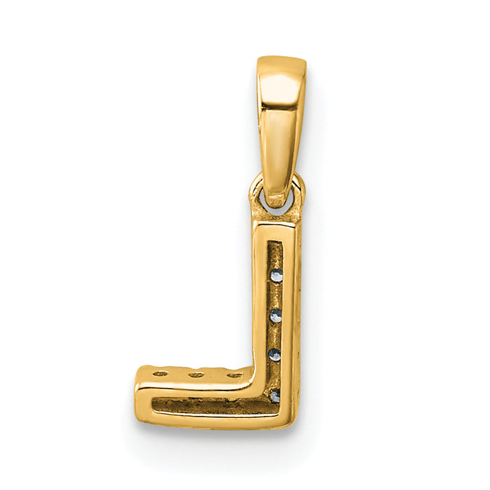 14K  Diamond Letter L Initial with Bail Pendant