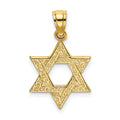 14K Engraved Swirls Star Of David Charm