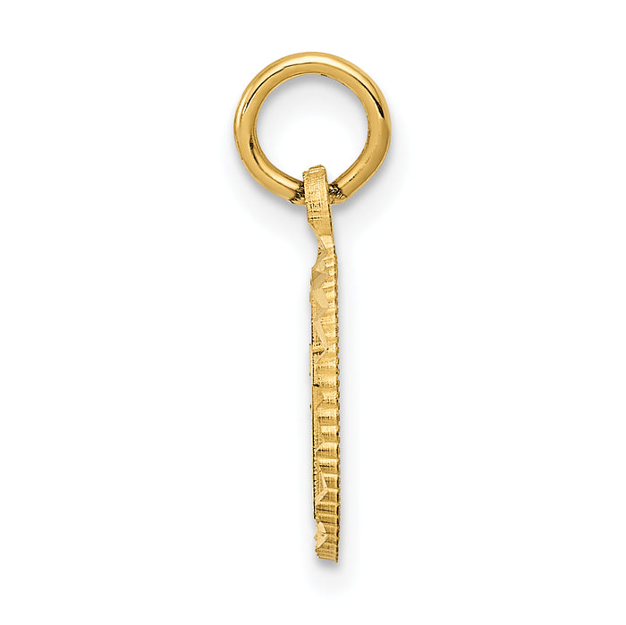 14K Eternal Life Cross in Circle Charm