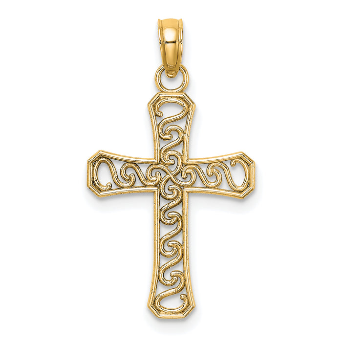 14k Fancy Cross Pendant