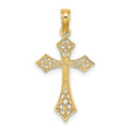 14K Filigree Cross Charm