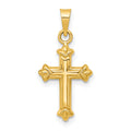 14k Fleur de Lis Hollow Cross Charm