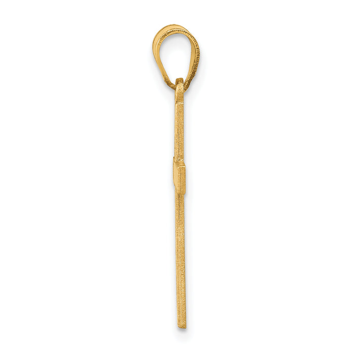 14k Florentine Satin Cross Pendant
