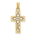 14K Flower In Cross Charm