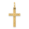 14K Laser Cut Ichthus Cross Charm