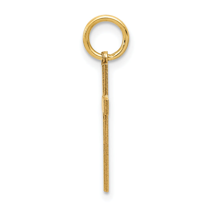 14K Laser Designed Cross Charm