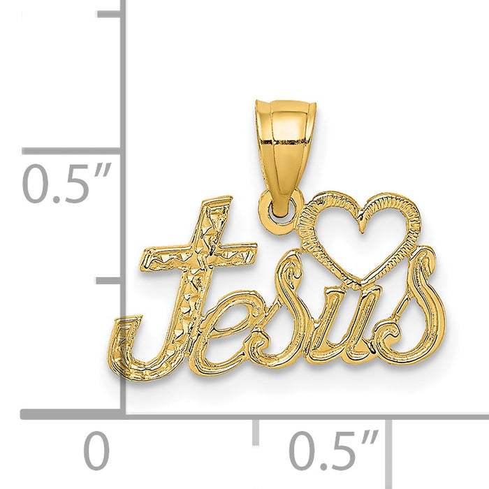 14K LOVE JESUS Script Charm