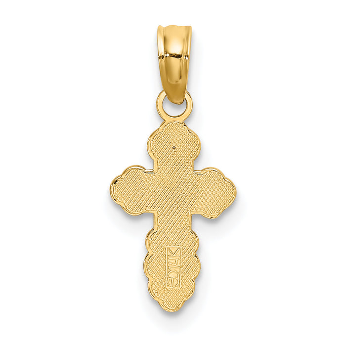 14K Mini Eastern Orthodox Cross Charm