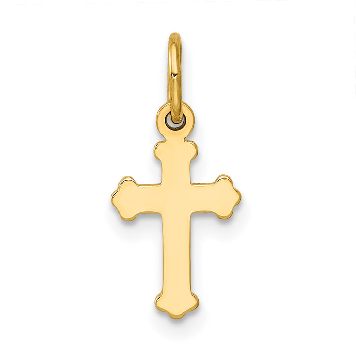 14k Mini Polished Cross Charm