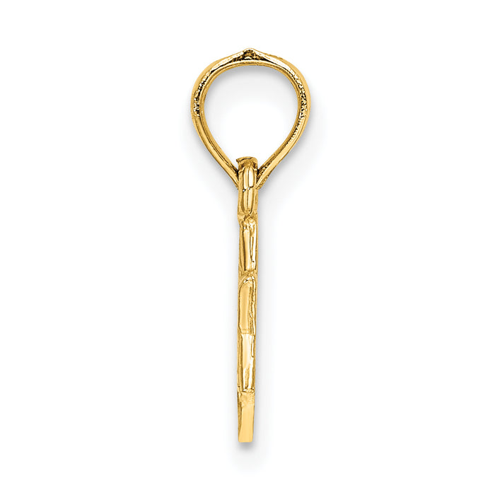 14K Mini Star Of David w/ Engraved Swirl Charm