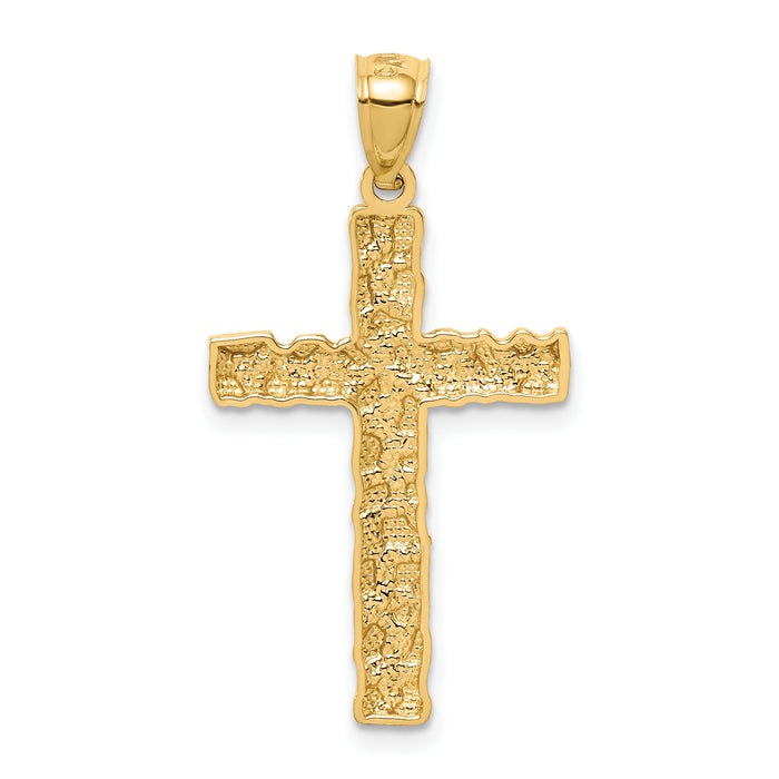 14K Nugget Cross Pendant