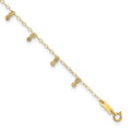 14K Oval Chain Diamond Cut Dots 9in plus 1in Ext Anklet